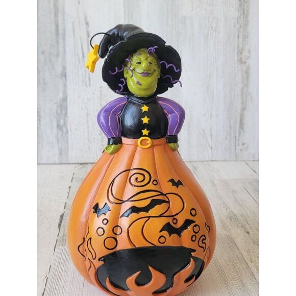 Halloween witch cauldron potion pumpkin star bat figure - Picture 2 of 8